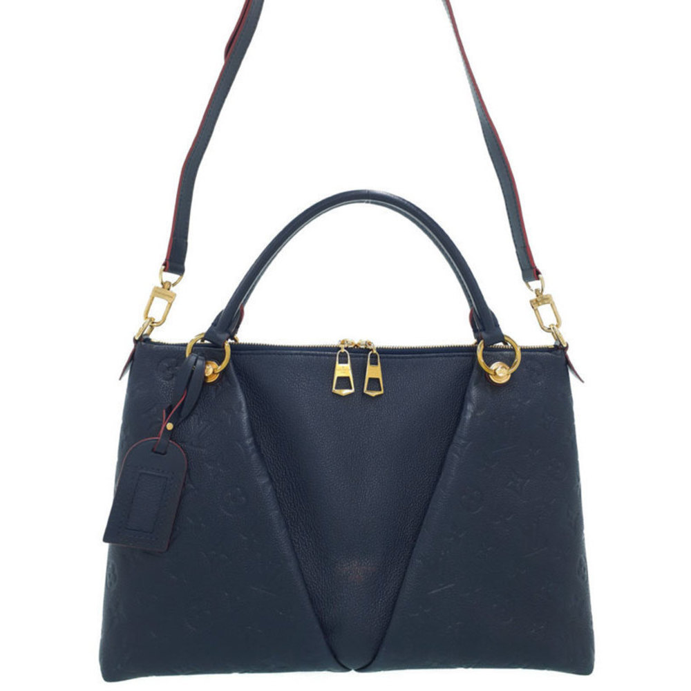 Louis Vuitton V Tote MM Monogram Empreinte 2Way Bag Brown - Picture 1 of 9